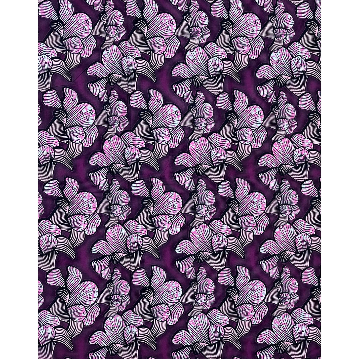 African Print Fabric/Ankara - Pink, Purple "Romance Politics" Design, YARD or WHOLESALE