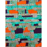 African Print Fabric/ Ankara - Turquoise, Purple, Orange 'Chika Marie" Design, YARD or WHOLESALE