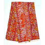 African Print Fabric/ Ankara - Orange, Brown, Beige 'Ceylon’, YARD or WHOLESALE