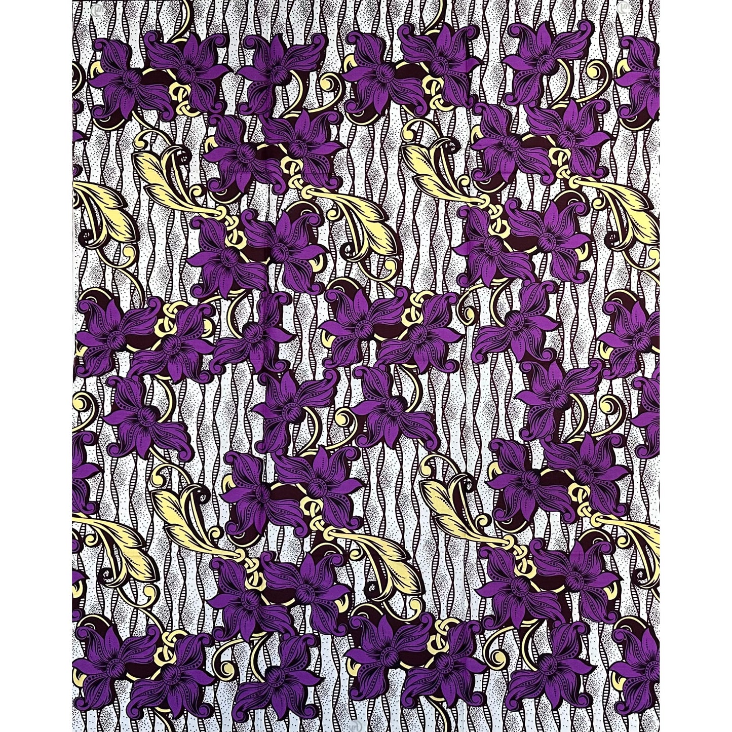 African Print Fabric/ Ankara - Purple, Brown, Off-White "A Mother’s Path", 1 Yard