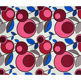 African Print Fabric/ Ankara - Cream, Red, Pink, Blue 'Mwangaza Harmony,’ YARD