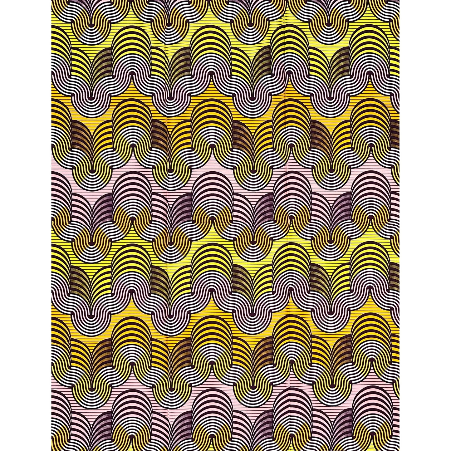 African Print Fabric/ Ankara - Pink, Yellow, Brown "Confidence is Free", 1 YARD