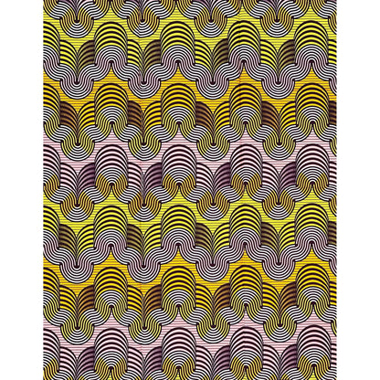 African Print Fabric/ Ankara - Pink, Yellow, Brown "Confidence is Free", 1 YARD