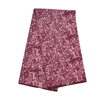 African Print Fabric/Ankara - Red, Pink "Vintage Winehouse" Design, YARD or WHOLESALE
