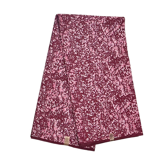 African Print Fabric/Ankara - Red, Pink "Vintage Winehouse" Design, YARD or WHOLESALE