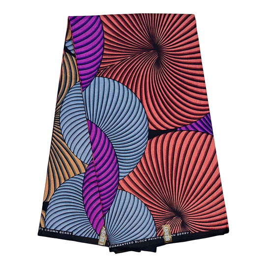 African Print Fabric/ Ankara - Pink, Purple, Beige, Gray 'Whirlwind', YARD or WHOLESALE