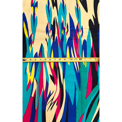 African Print Fabric/ Ankara - Beige, Blue, Green, Magenta, Black 'Hot Pass Pepper' Design, YARD or WHOLESALE
