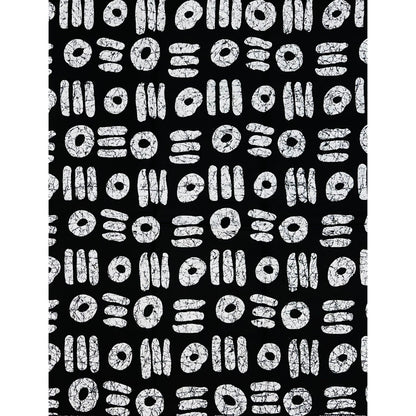 African Print Fabric/ Ankara - Black, White 'Ebon Pulse’, YARD or WHOLESALE