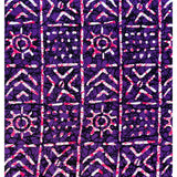 African Print Fabric/ Ankara - Purple, Magenta, Black 'Bola Code' Design, YARD or WHOLESALE