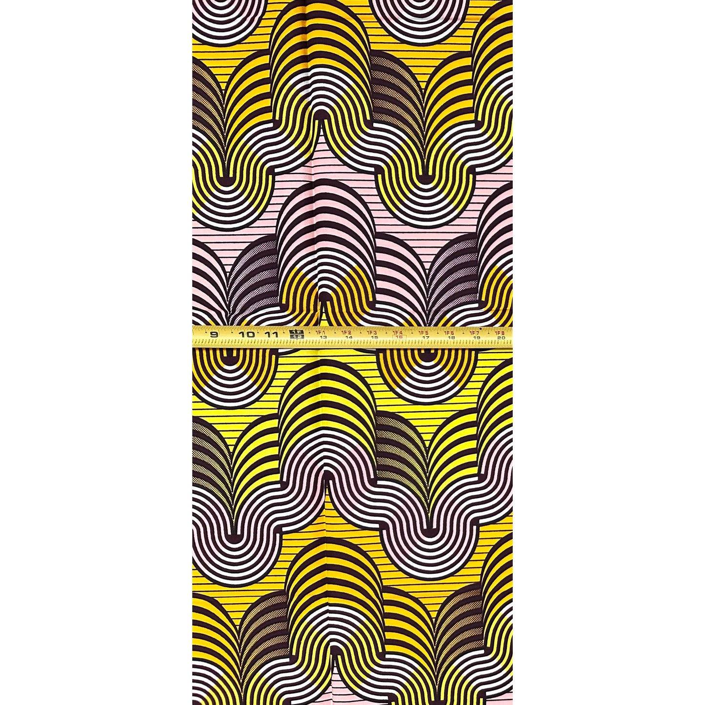 African Print Fabric/ Ankara - Pink, Yellow, Brown "Confidence is Free", 1 YARD