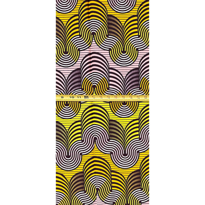 African Print Fabric/ Ankara - Pink, Yellow, Brown "Confidence is Free", 1 YARD