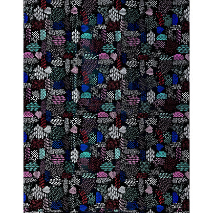 African Print Fabric/Ankara - Black, Blue, Red, Pink "Stitched by Memory" Design, YARD or WHOLESALE