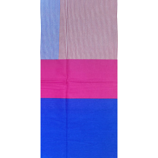 African Print Fabric/ Ankara - Blue, Pink, White 'Decatur Detour', YARD or WHOLESALE