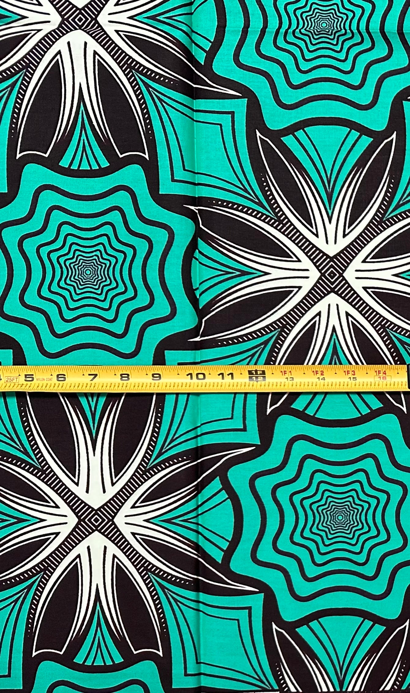African Print Fabric/ Ankara - Green, Brown ‘First Choice' Design, YARD