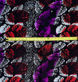 African Print Fabric/ Ankara - Purple, Red, Black, White 'Meka', YARD OR WHOLESALE