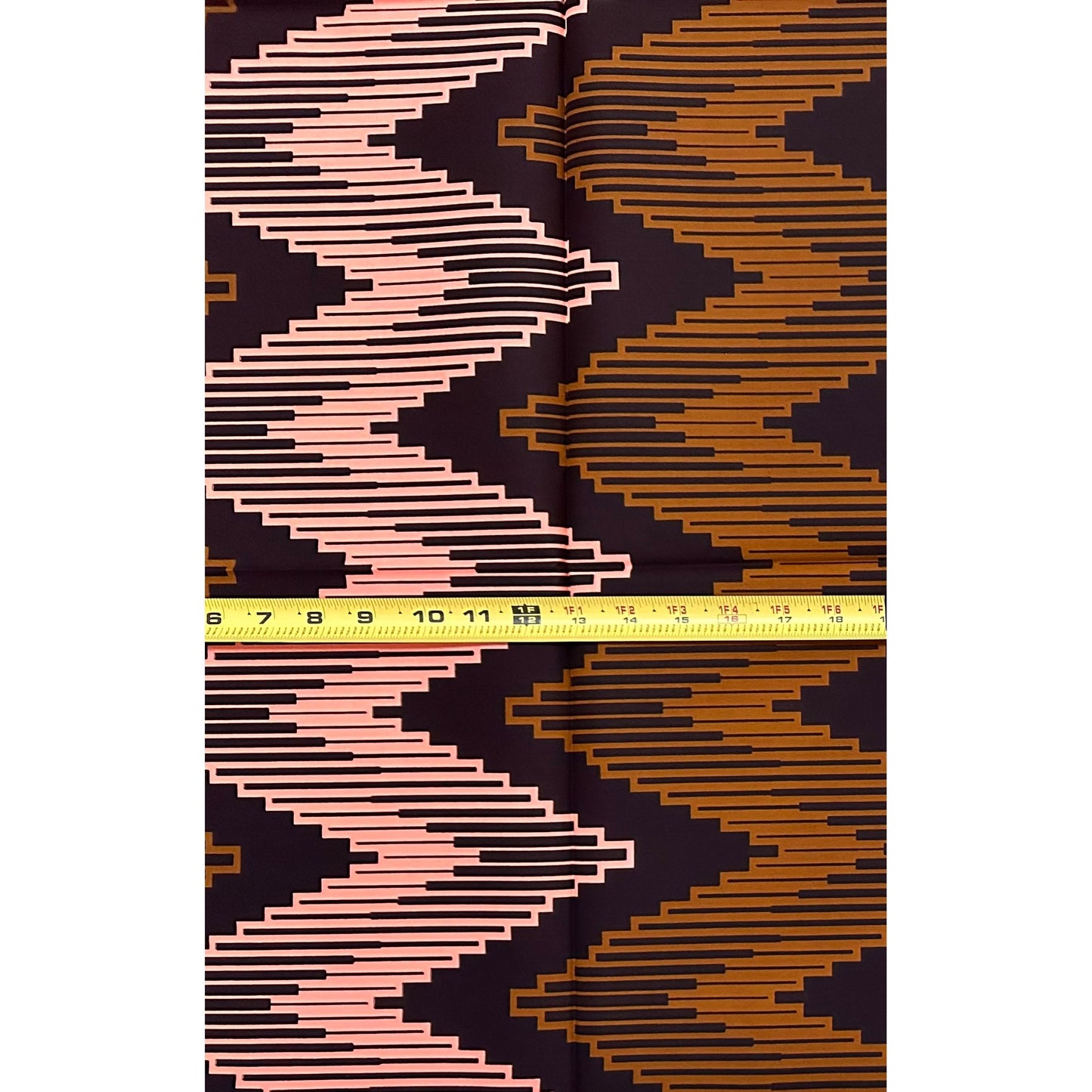African Print Fabric/ Ankara - Pink, Brown "Stay the Course" Design, Yard
