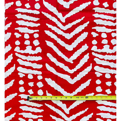 African Print Fabric/ Ankara - Red, White 'Red Intent', Per Yard or Wholesale