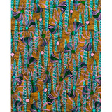 African Print Fabric/ Ankara - Brown, Teal, Green, Pink 'Veni, Vidi, Vici' Design, YARD or WHOLESALE