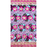 African Print Lace Fabric/ Ankara - Purple, Blue, Pink 'Mira Star', Yard or Wholesale