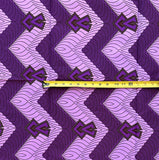 African Print Fabric/ Ankara - Purple, Brown 'Suet' Design