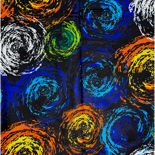 African Print Fabric/ Ankara - Green, Orange, Yellow, Blue 'Forces of Nature' Design, YARD or WHOLESALE