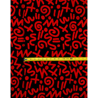 African Print Fabric/ Ankara - Red, Black 'Code Red', YARD or WHOLESALE