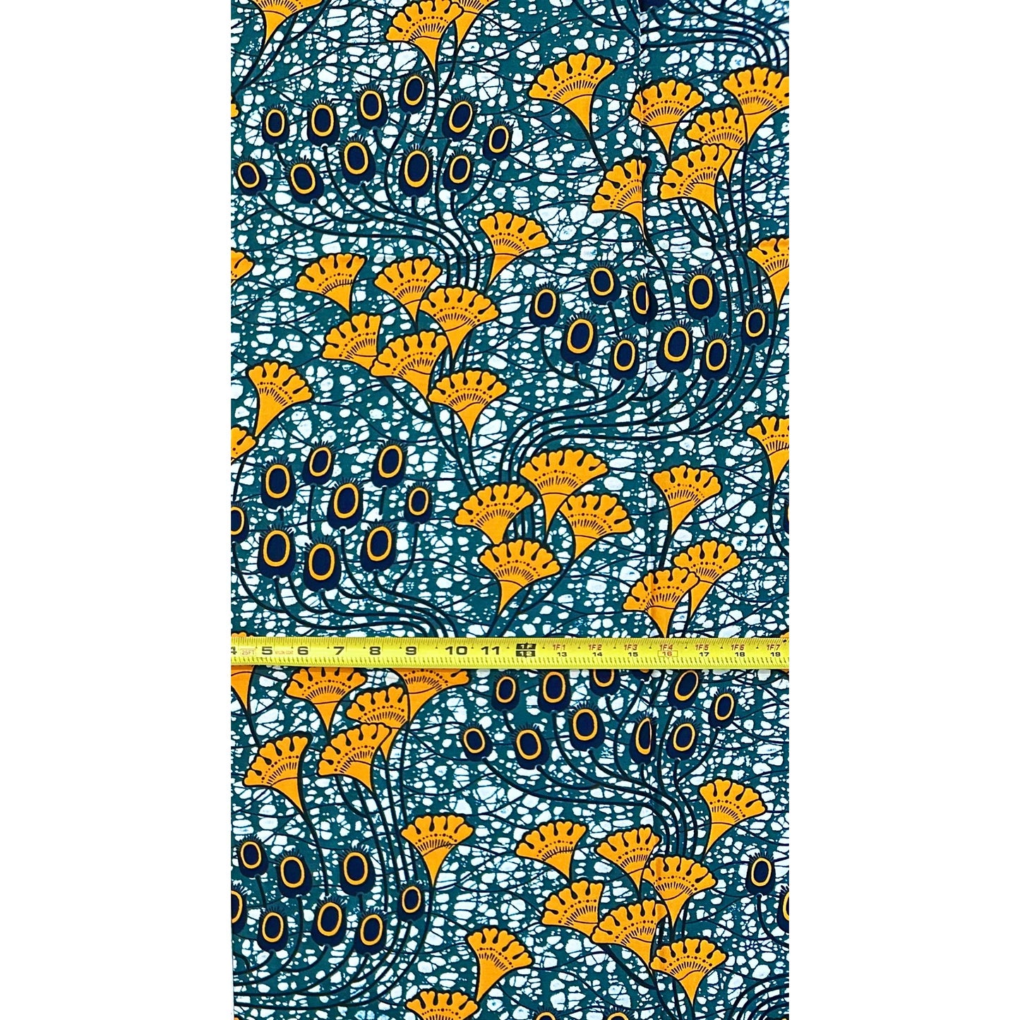 African Print Fabric/ Ankara - Slate, Orange 'She Grew Through It,’ 1 YARD
