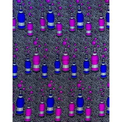 African Print Fabric/ Ankara - Blue, Purple 'Pop,’ YARD