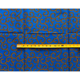 African Print Fabric/Ankara - Blue, Orange "Swirlicious" Design, Per Yard