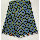 African Print Fabric/ Ankara - Blue, Yellow 'Chumba Transitions,' YARD or WHOLESALE