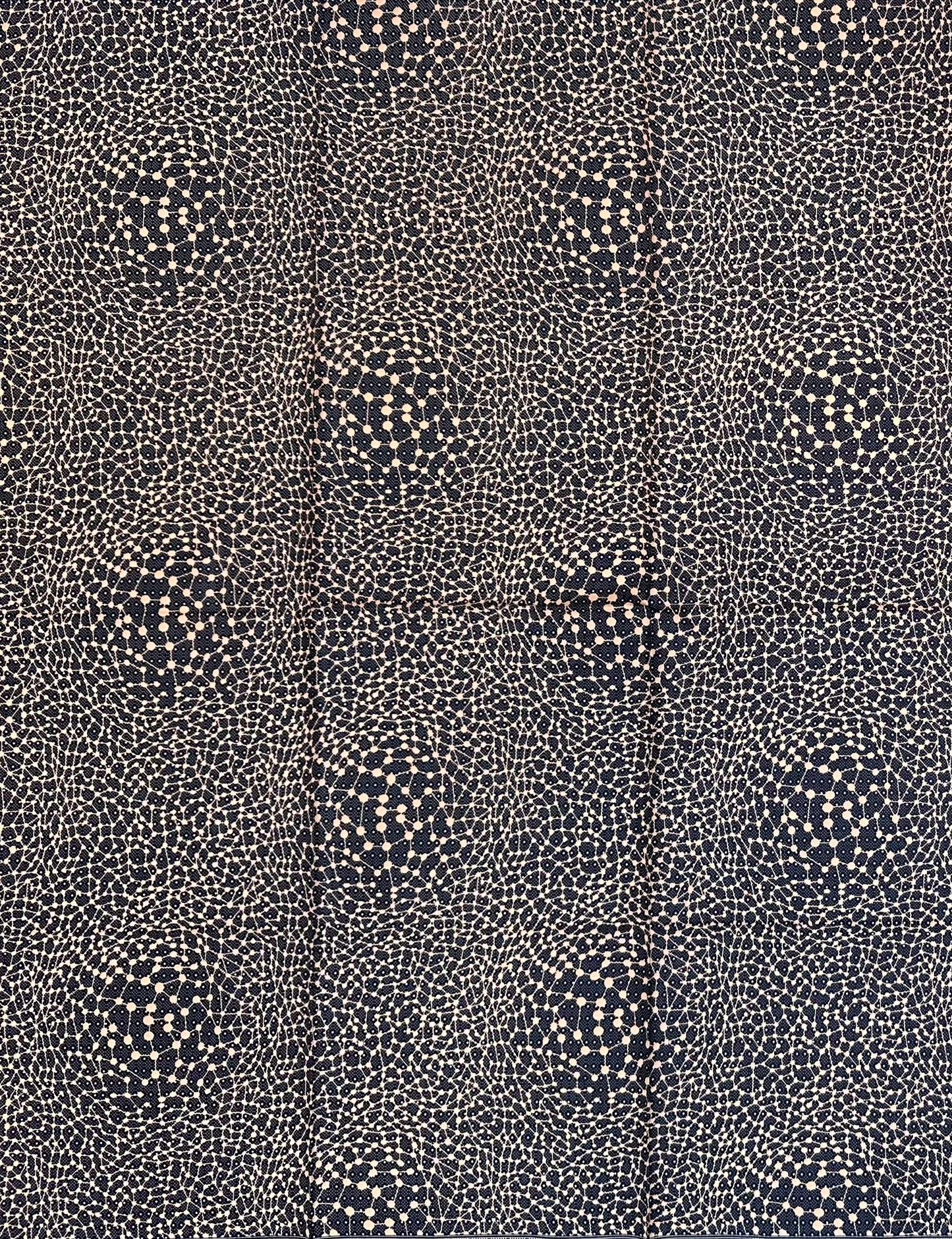 African Print Fabric/ Ankara - Beige, Navy 'Kena Static' Design, 1 Yard (Copy)