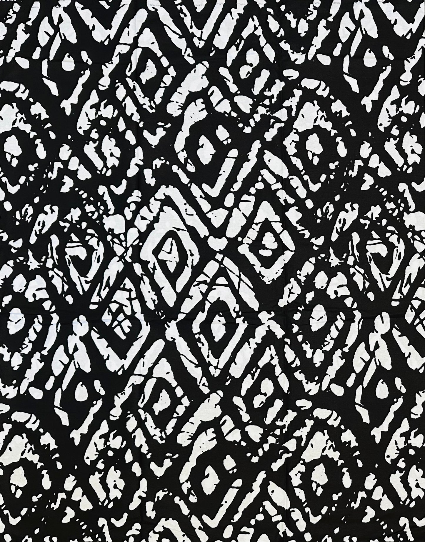 African Print Fabric/ Ankara - Black, White 'Levels To This' Design, YARD or WHOLESALE