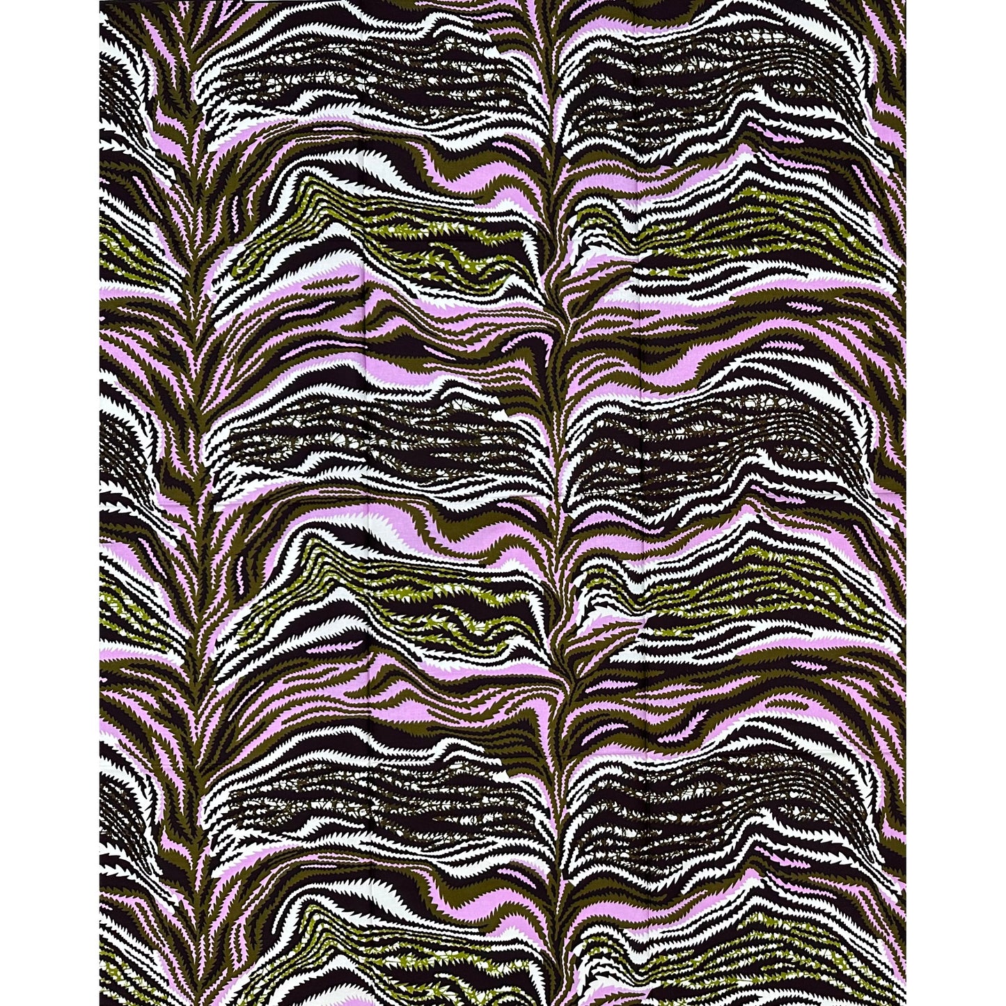 African Print Fabric/ Ankara - Pink, Green, Brown ‘Disrupt the Room' Design, YARD