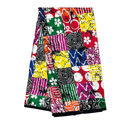 African Print Fabric/ Ankara - Multicolored 'Pieces of Everywhere', YARD or WHOLESALE