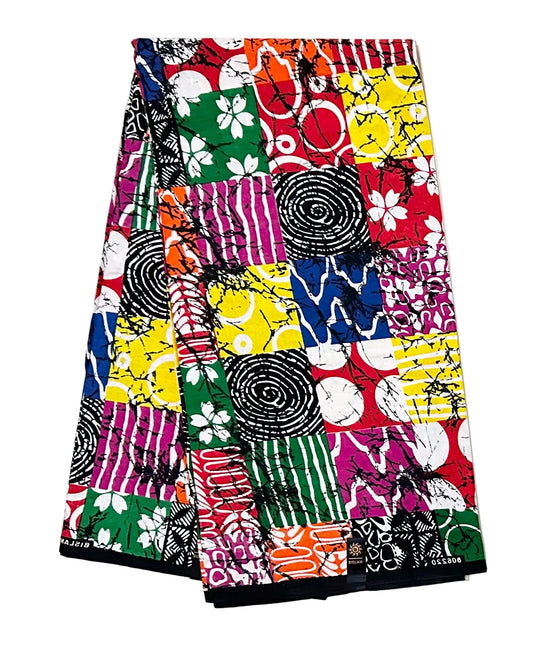 African Print Fabric/ Ankara - Multicolored 'Pieces of Everywhere', YARD or WHOLESALE