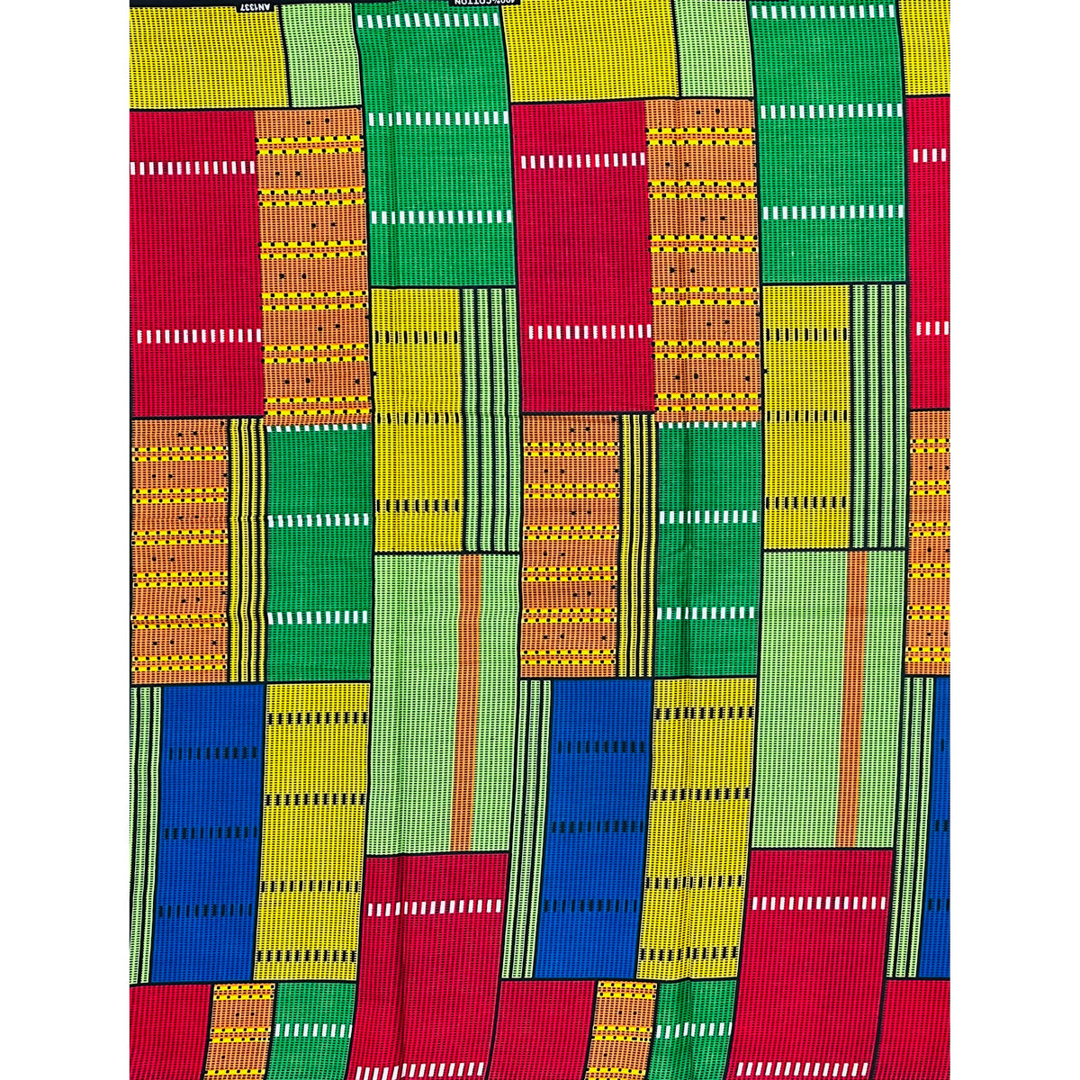 African Print Fabric/ Ankara - Red, Yellow, Green, Orange, Blue 'On the Block', YARD or WHOLESALE