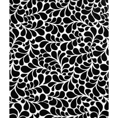 African Print, Stretch Cotton Satin Fabric- Black, White "Mimi", Per Yard