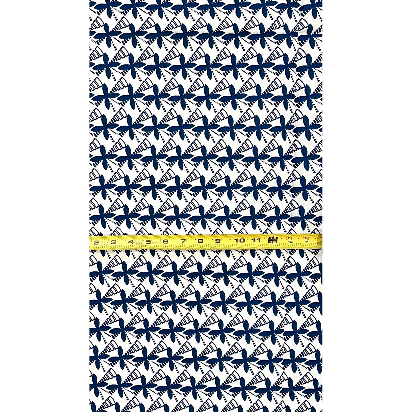 African Print Fabric/ Ankara - Blue, White 'Joy That Loves You Back', 1 Yard