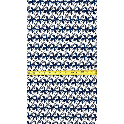 African Print Fabric/ Ankara - Blue, White 'Joy That Loves You Back', 1 Yard