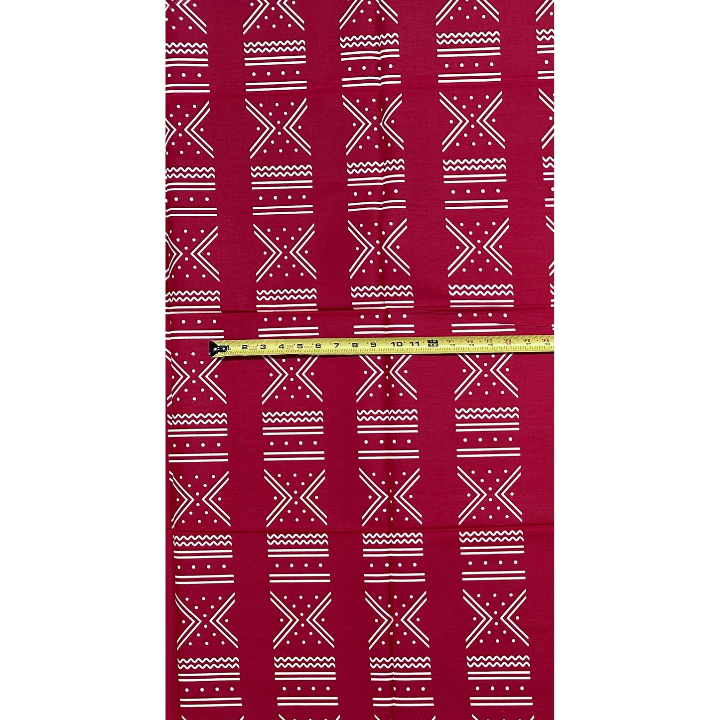 African Print Fabric/Ankara - Dark Red, Cream "Ikenga Meaning" Design, YARD or WHOLESALE