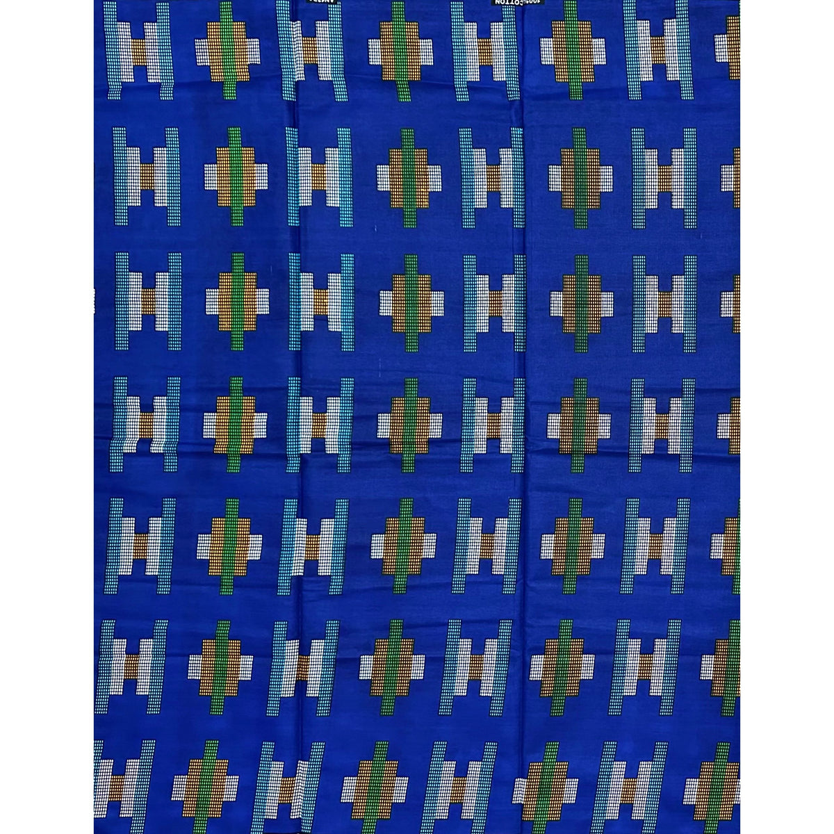 African Print Fabric/ Ankara - Blue, Orange, Green 'Common Ground' Design, YARD or WHOLESALE