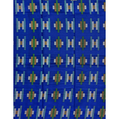 African Print Fabric/ Ankara - Blue, Orange, Green 'Common Ground' Design, YARD or WHOLESALE