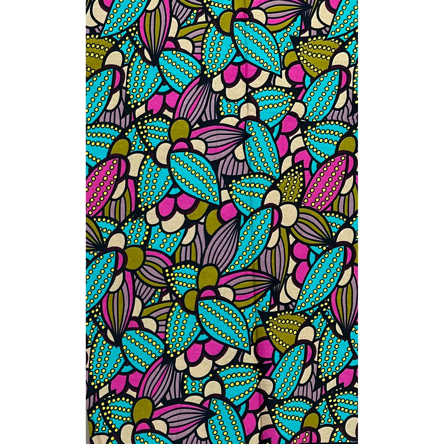 African Print Fabric/ Ankara - Purple, Teal, Green, Gray 'Asha Garden' Design, YARD or WHOLESALE