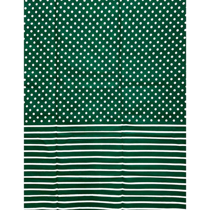 African Print Fabric/ Ankara - Green, White 'Lora Striped' Design, YARD or WHOLESALE