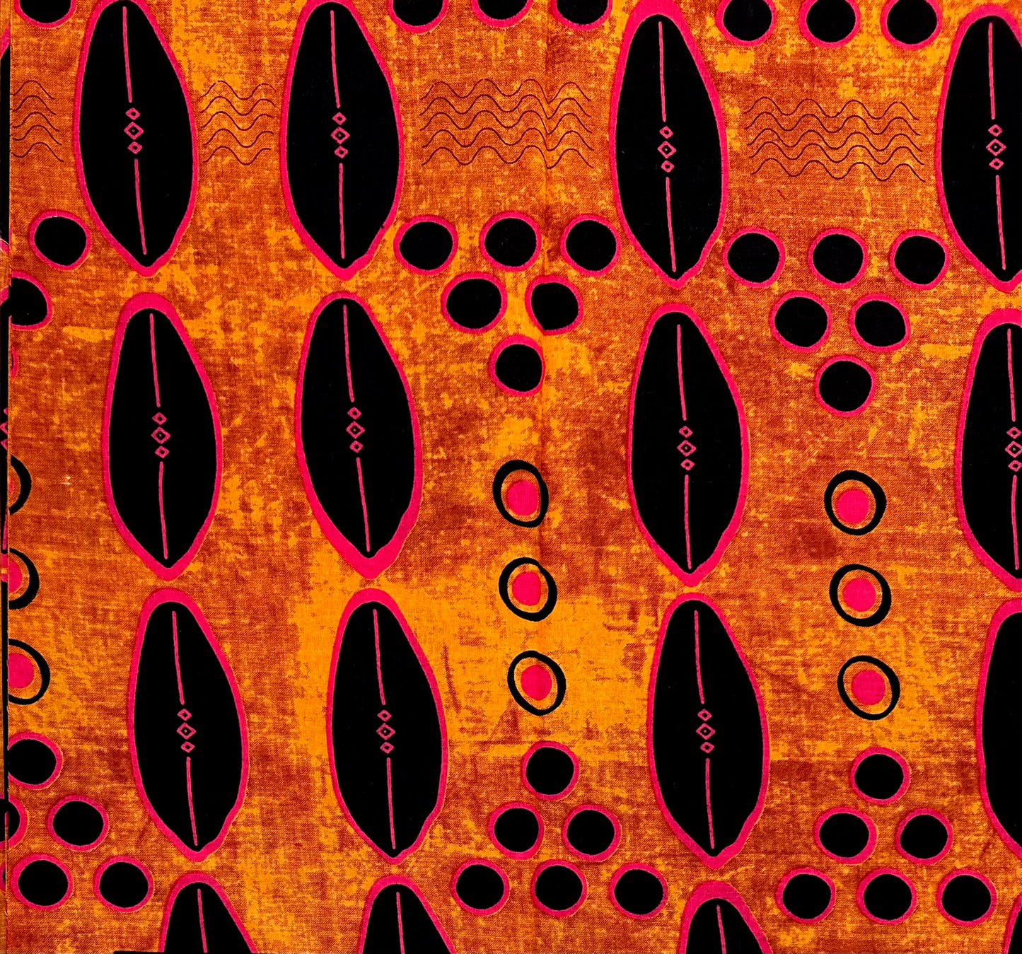 African Print Fabric/ Ankara - Brown, Black, Fuchsia 'Summer in Selma', YARD or WHOLESALE