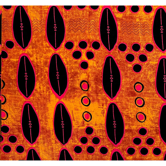 African Print Fabric/ Ankara - Brown, Black, Fuchsia 'Summer in Selma', YARD or WHOLESALE