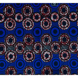African Print Fabric/ Ankara - Blue, Brown, Black 'Damson' Design, YARD or WHOLESALE