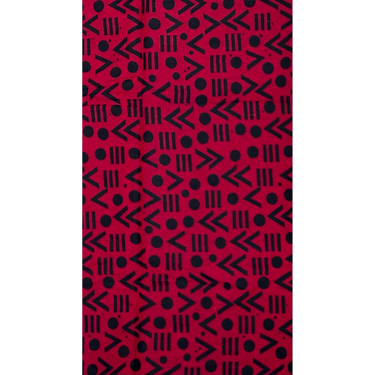 African Print Fabric/ Ankara - Red, Black 'Point Made' Design, YARD or WHOLESALE