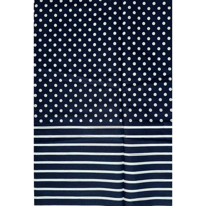 African Print Fabric/ Ankara - Navy, White 'Lora Striped' Design, YARD or WHOLESALE