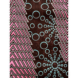 African Print Fabric/ Ankara - Blue, Pink, Brown 'Kata Chevron' FLAWED Design, YARD or WHOLESALE